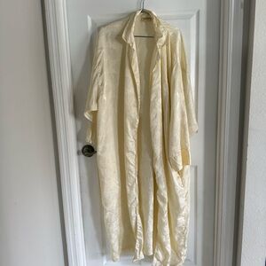 oversized satin floral robe